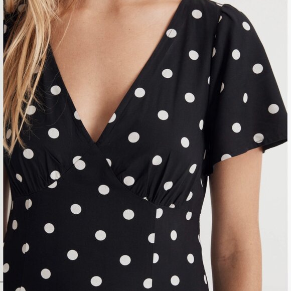 Madewell Midi Dress - Black Polka Dot - US 8-10 - Picture 2 of 5